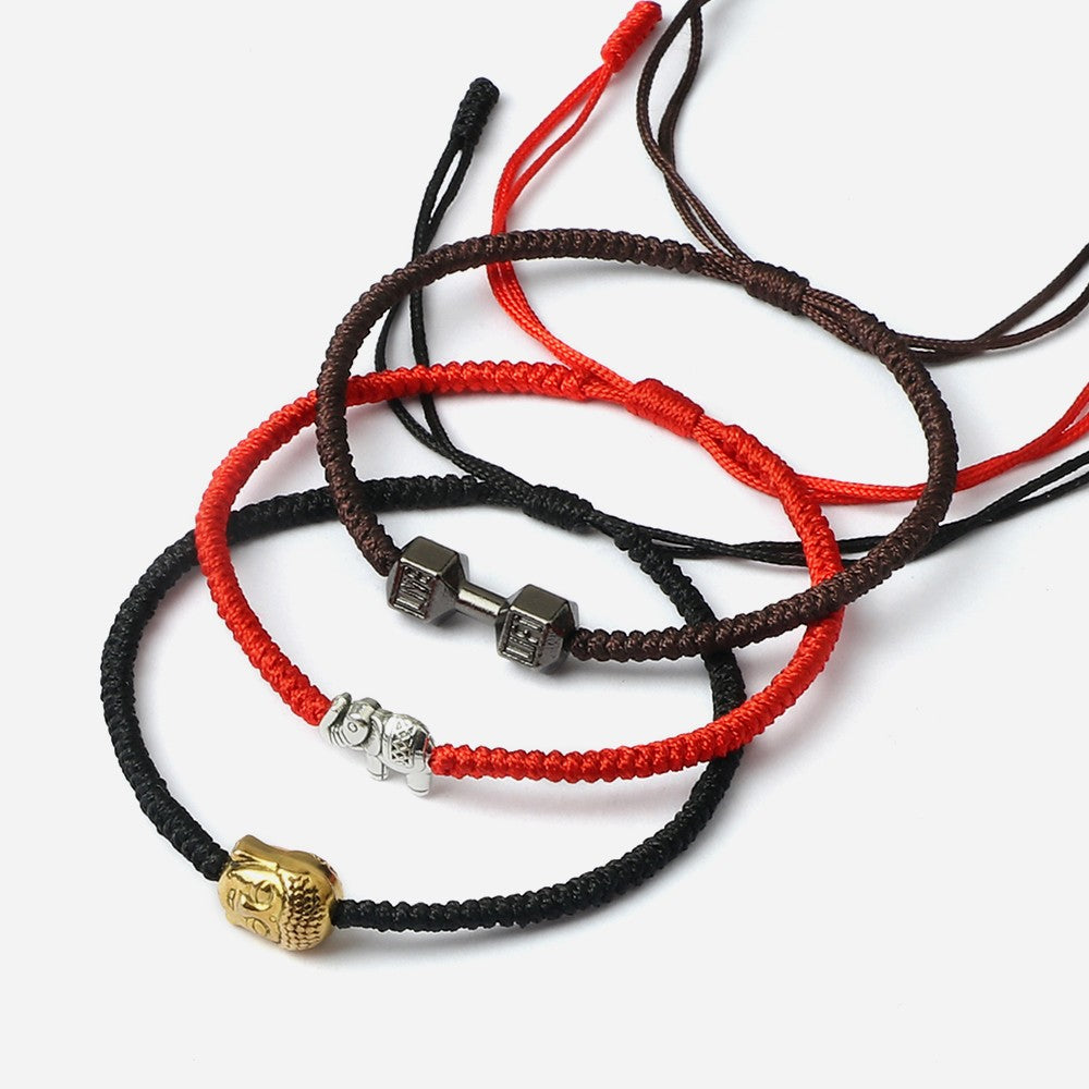 Tibetan Buddhist Charm Bracelets & Bangles Lucky Buddha Elephant Dumbbell Beaded