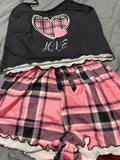 Conjunto de mujer negro y rosado de 2 piezas