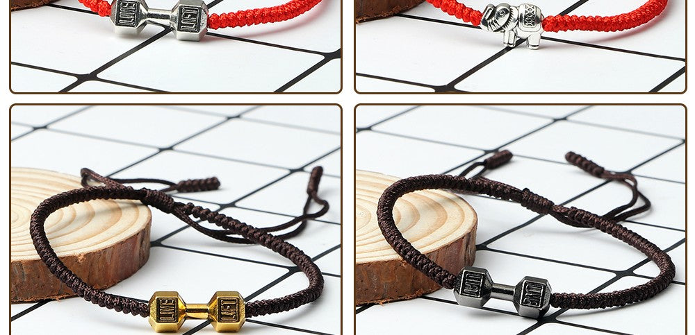 Tibetan Buddhist Charm Bracelets & Bangles Lucky Buddha Elephant Dumbbell Beaded
